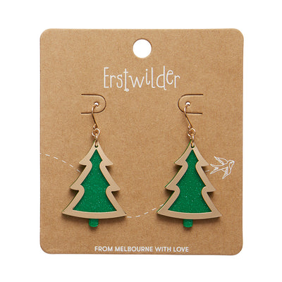 Erstwilder Essentials Green Christmas Tree Drop Earrings (2 Colorways)