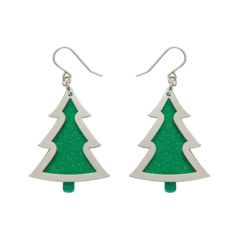 Erstwilder Essentials Green Christmas Tree Drop Earrings (2 Colorways)