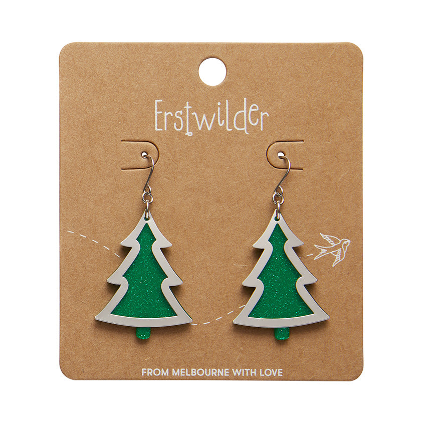 Erstwilder Essentials Green Christmas Tree Drop Earrings (2 Colorways)