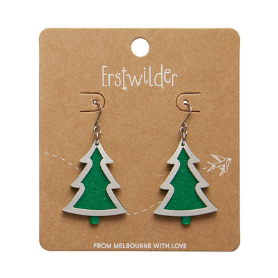 Erstwilder Essentials Green Christmas Tree Drop Earrings (2 Colorways)