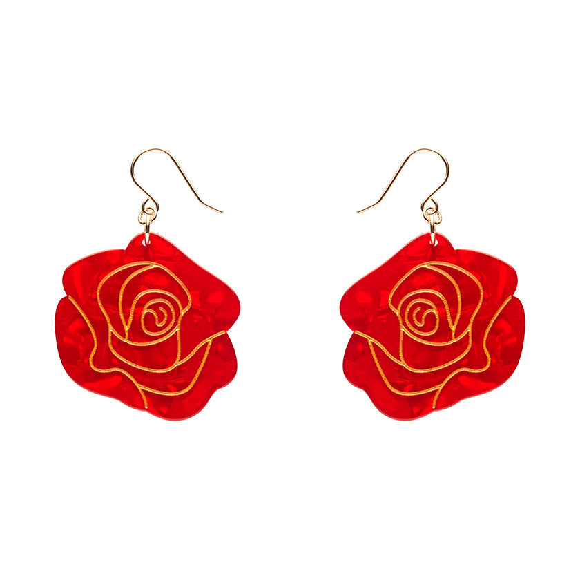 Erstwilder X Pete Cromer Eternal Rose Drop Earrings (2 Colorways)