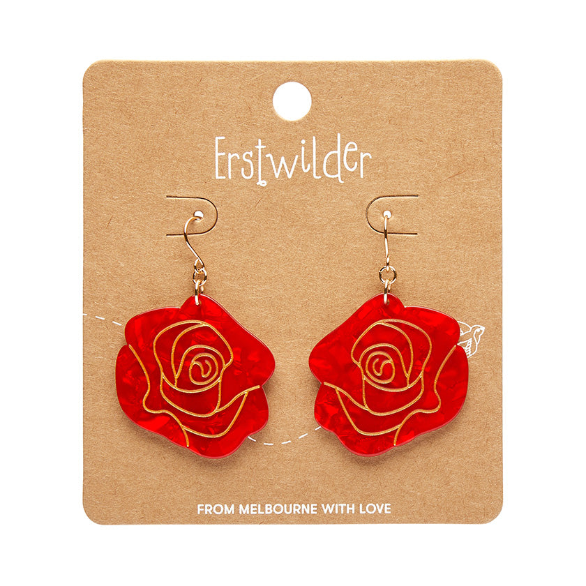 Erstwilder X Pete Cromer Eternal Rose Drop Earrings (2 Colorways)