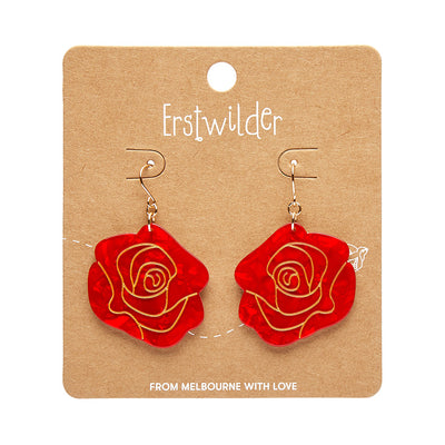 Erstwilder X Pete Cromer Eternal Rose Drop Earrings (2 Colorways)