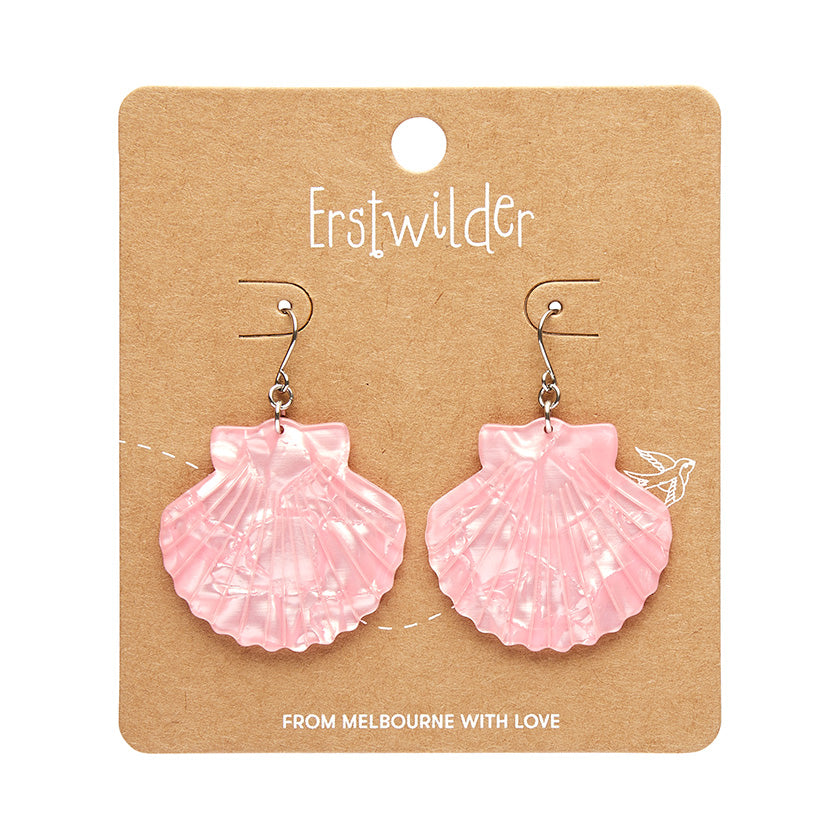 Erstwilder X Pete Cromer Sea Shell Drop Earrings - White (2 Colorways)
