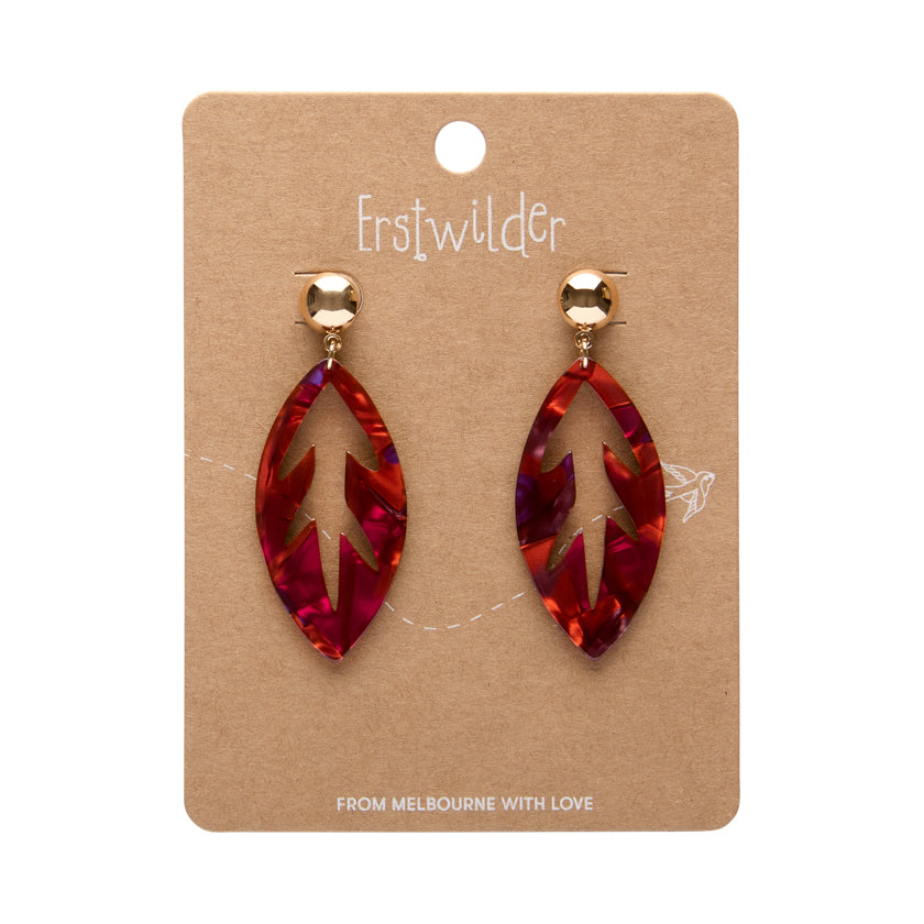 Erstwilder X Pete Cromer Leaf Drop Earrings (4 Colorways)