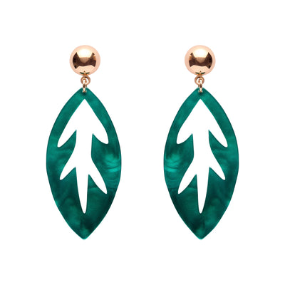 Erstwilder X Pete Cromer Leaf Drop Earrings (4 Colorways)