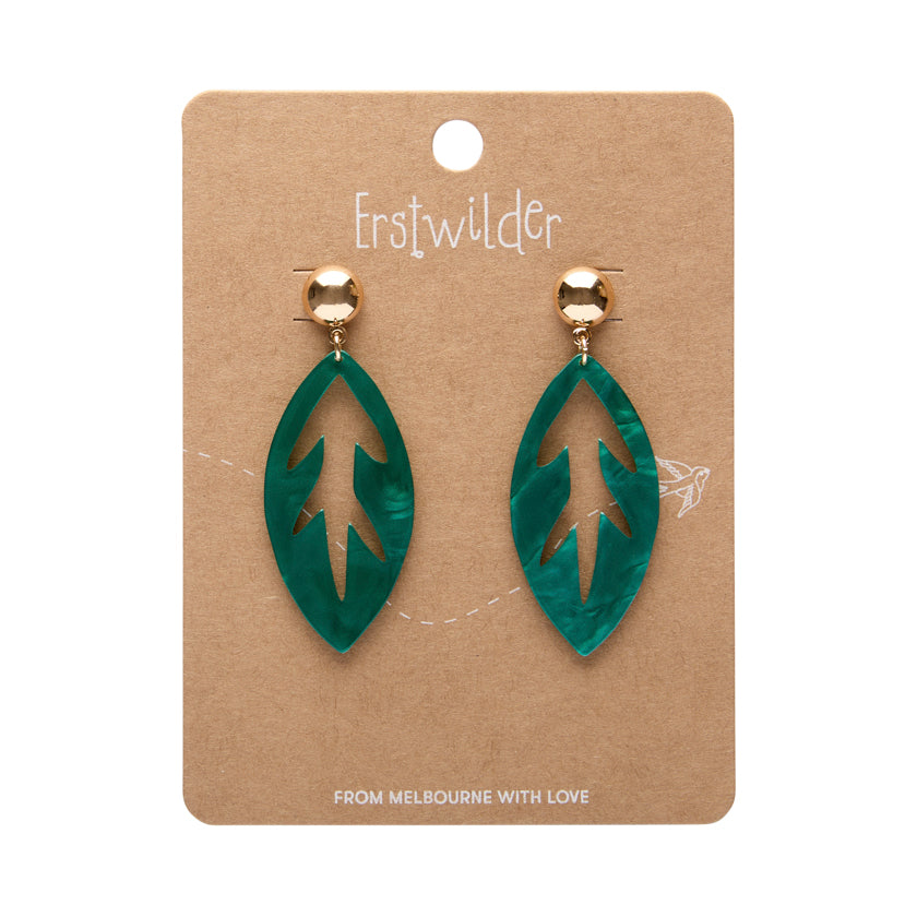 Erstwilder X Pete Cromer Leaf Drop Earrings (4 Colorways)