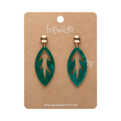 Erstwilder X Pete Cromer Leaf Drop Earrings (4 Colorways)