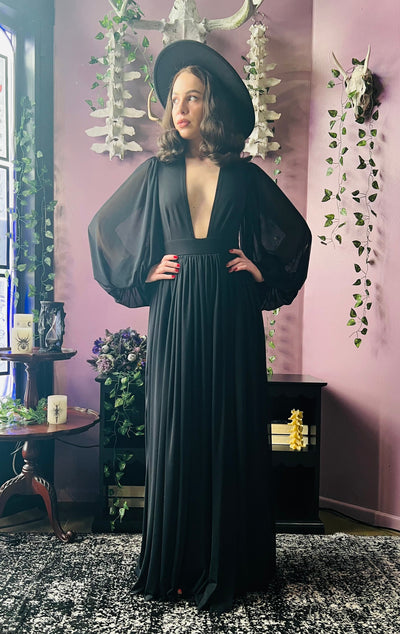 Minerva Hauntingly Dramatic Mesh Maxi Dress with Built In Shorts PREORDER