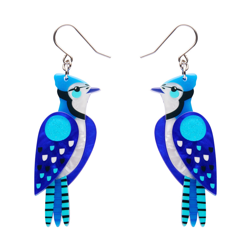 Erstwilder X Pete Cromer The Boisterous Blue Jay Drop Earrings