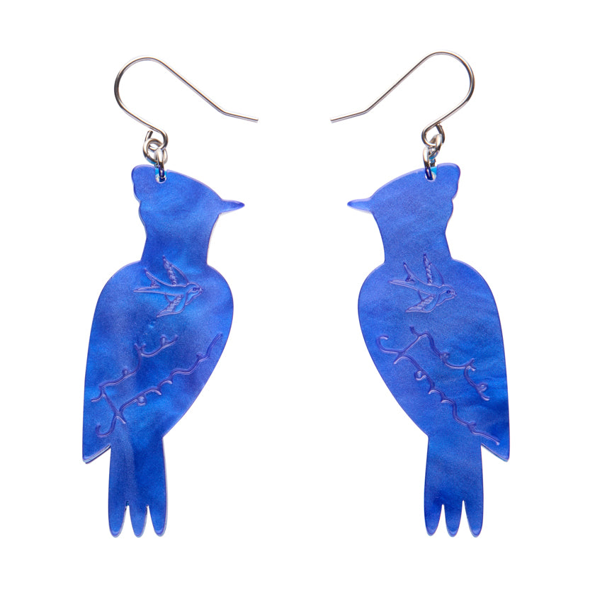 Erstwilder X Pete Cromer The Boisterous Blue Jay Drop Earrings