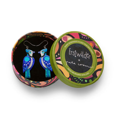 Erstwilder X Pete Cromer The Boisterous Blue Jay Drop Earrings