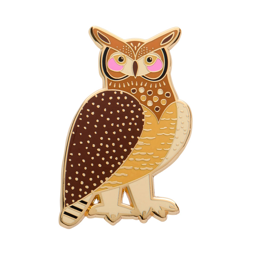 Erstwilder X Pete Cromer The Grand Great Horned Owl Enamel Pin