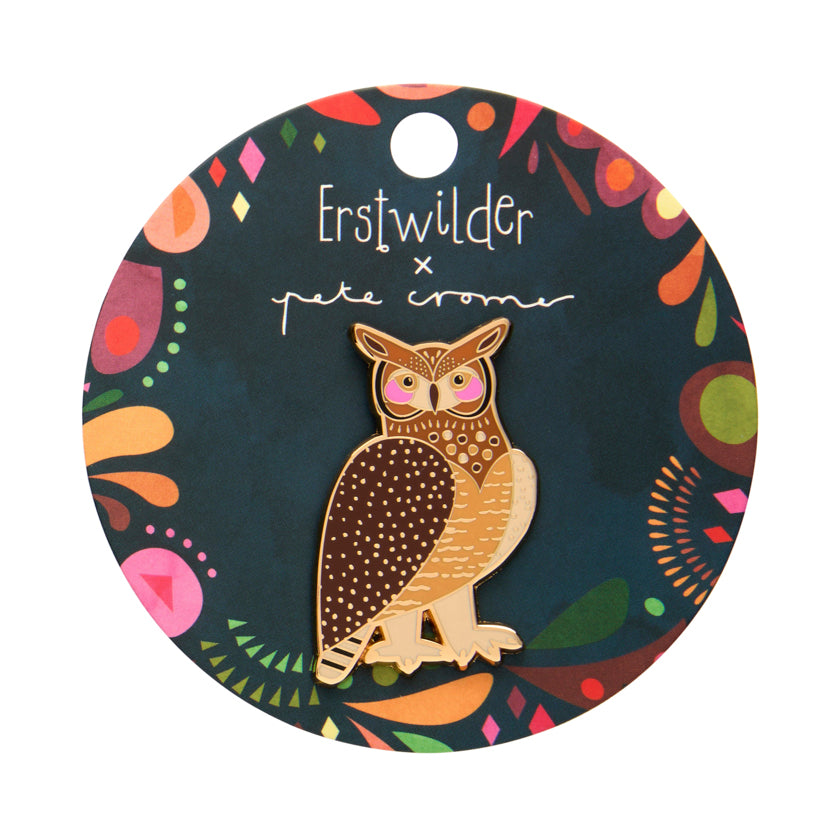 Erstwilder X Pete Cromer The Grand Great Horned Owl Enamel Pin