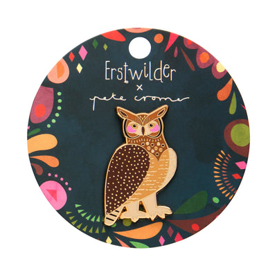 Erstwilder X Pete Cromer The Grand Great Horned Owl Enamel Pin