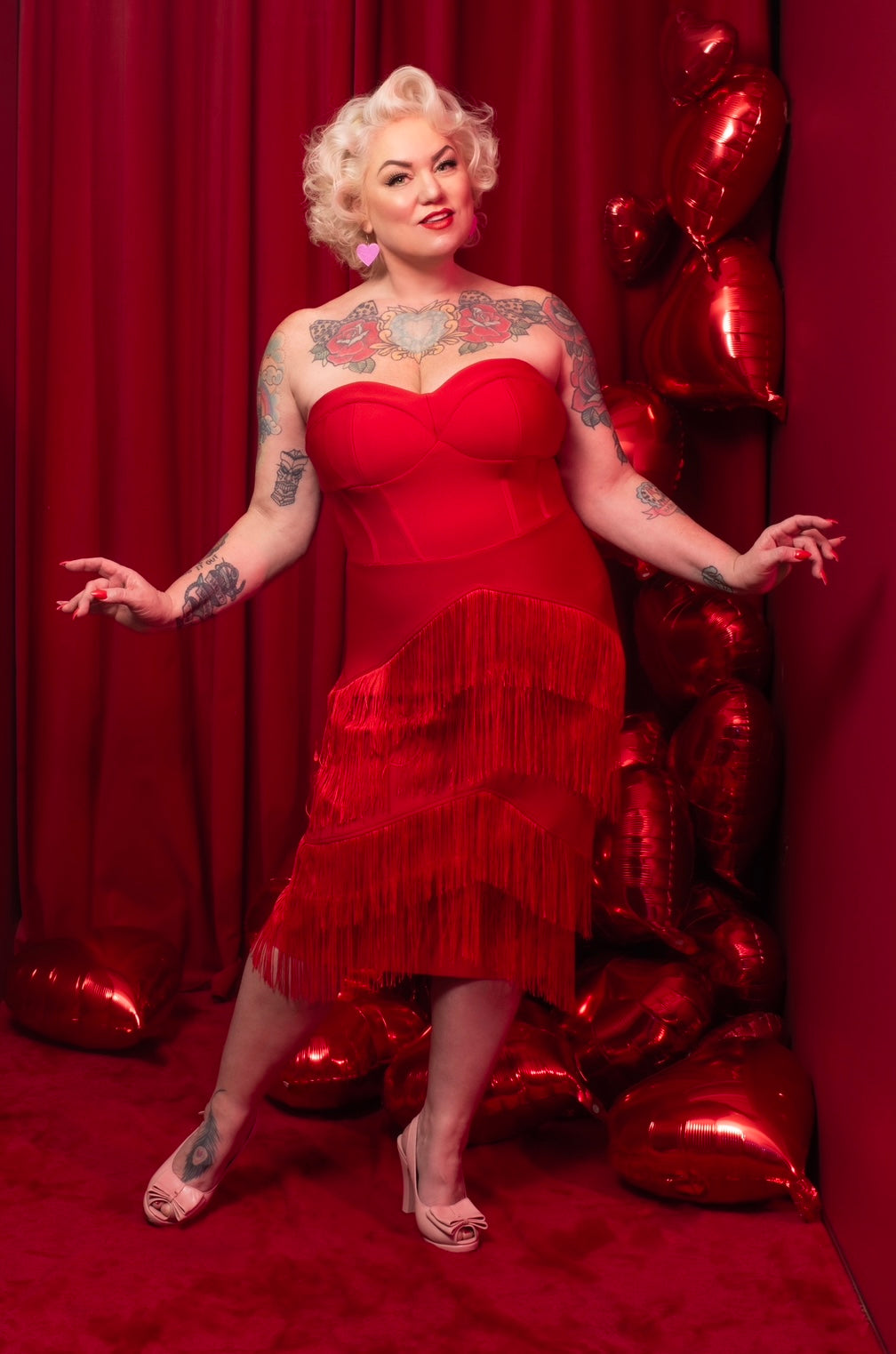 Speakeasy Fringe Dress in Teal