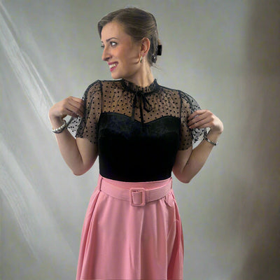 Colette Blouse in Black Velvet