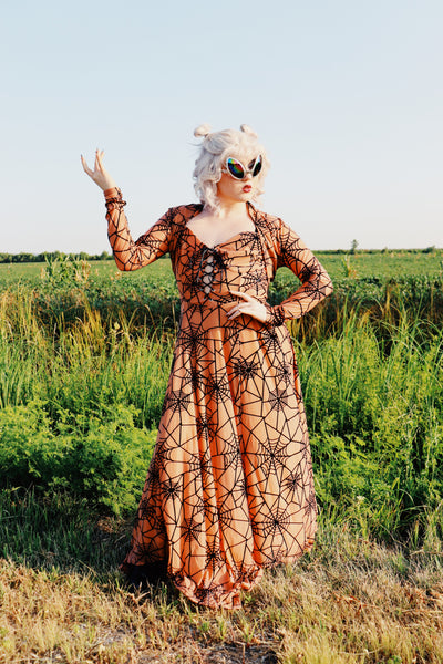 Willow Spiderweb Maxi Dress & Bolero (2 Colorways)