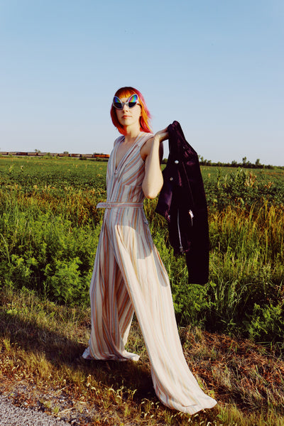 Benita-Sadie Linen Striped Jumpsuit