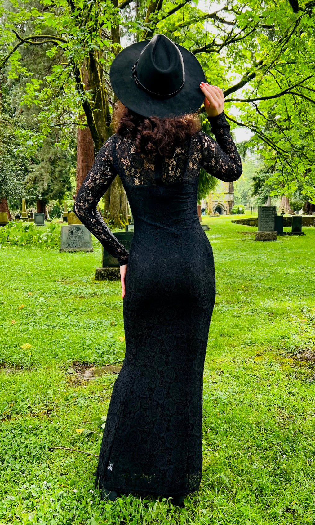 Persephone Deadly Sheer Floral Lace Maxi dress 2XL