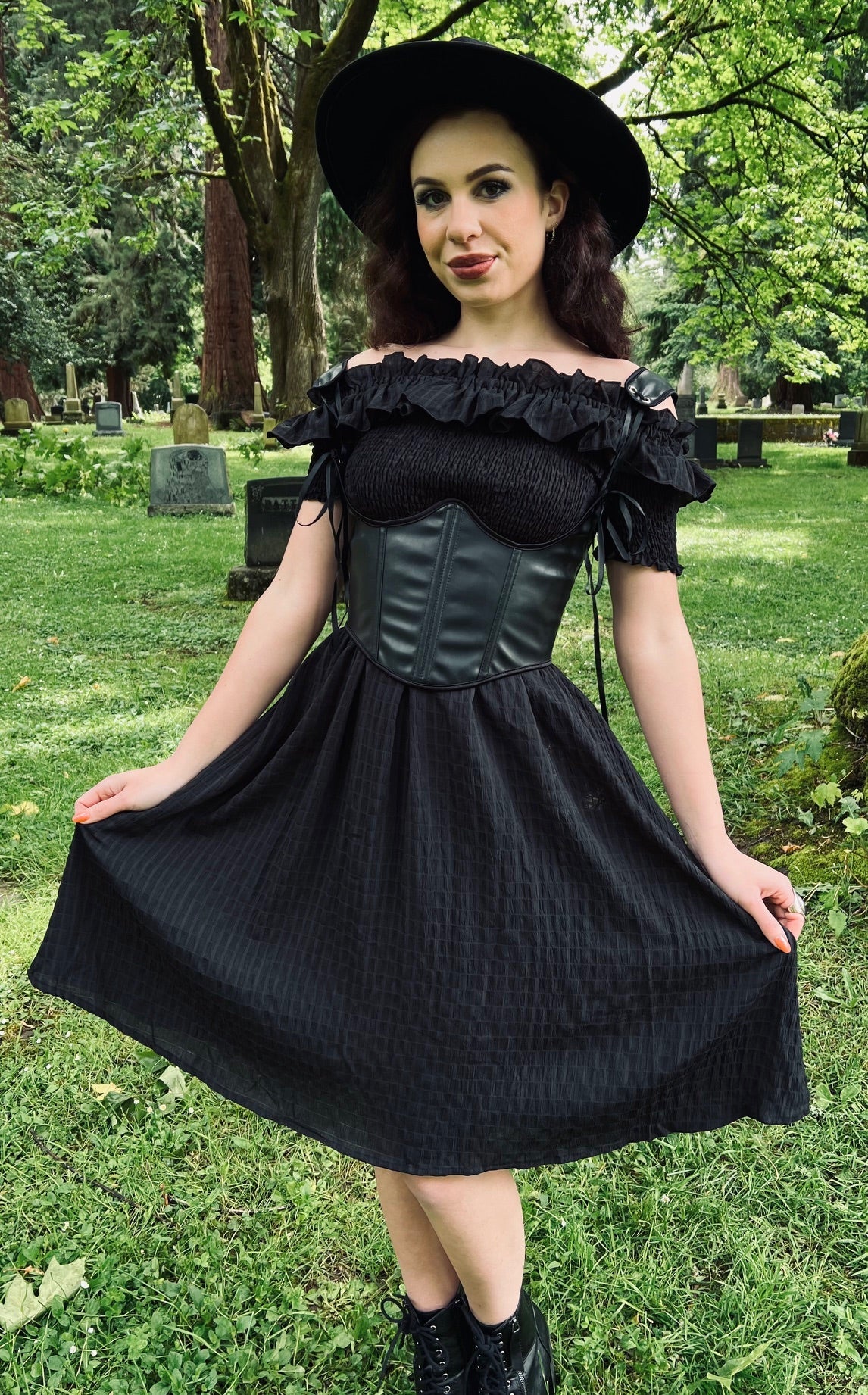 Lydia Corset Vegan Leather Waist Cinching Corset