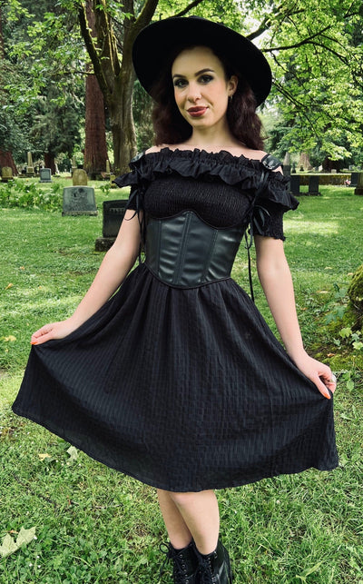 Lydia Corset Vegan Leather Waist Cinching Corset