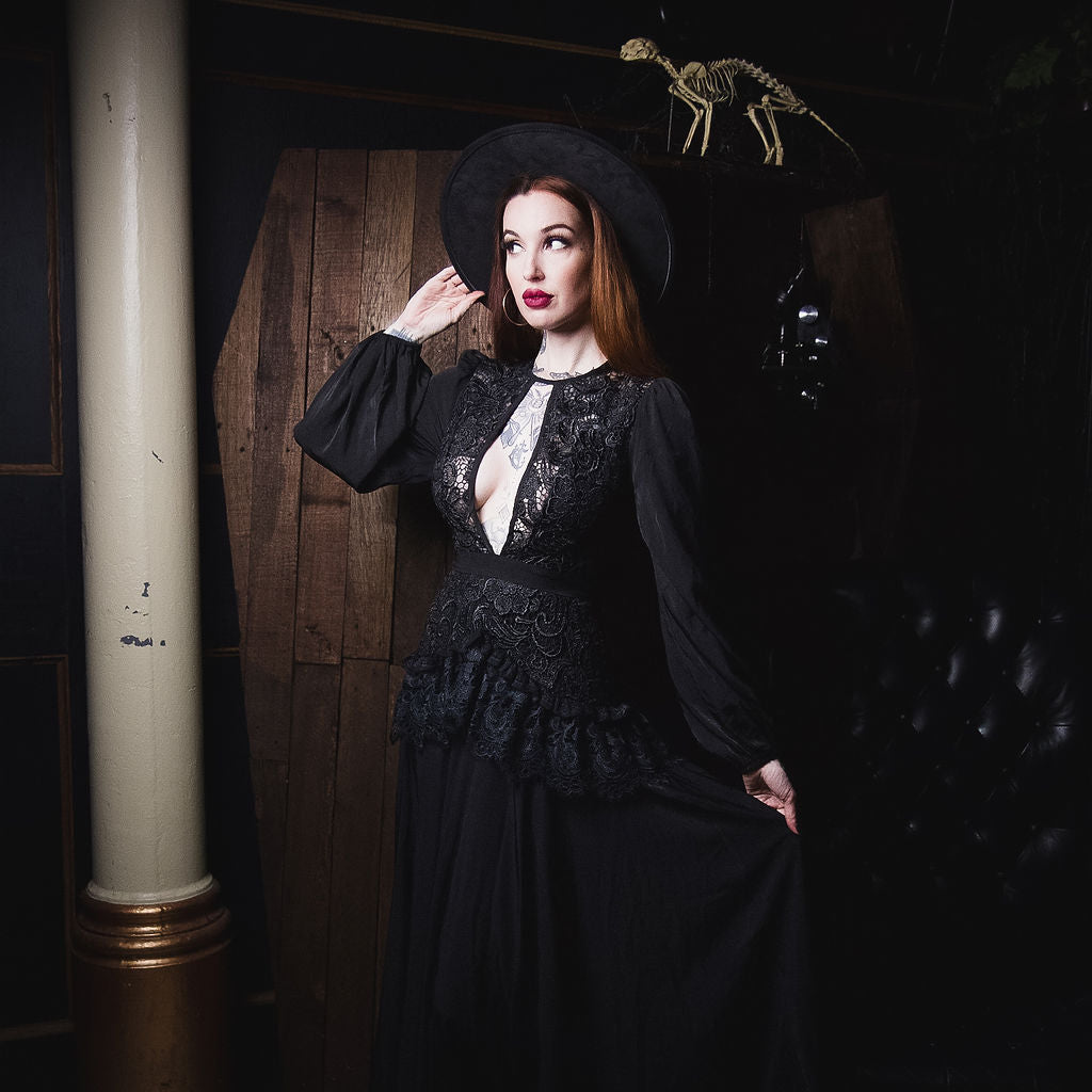 Lenore - Victorian Style Lace Maxi Dress