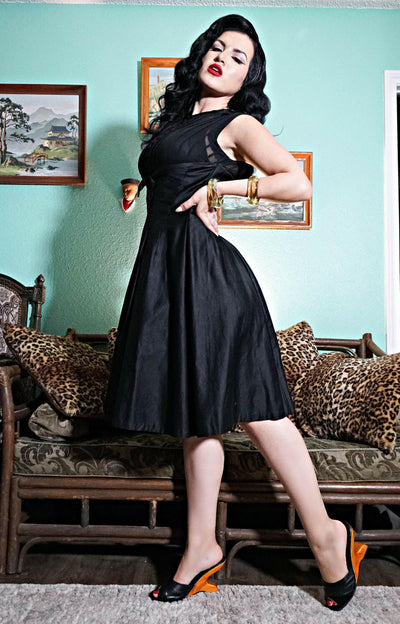 The Ilze Mule in Black Leather & Suede