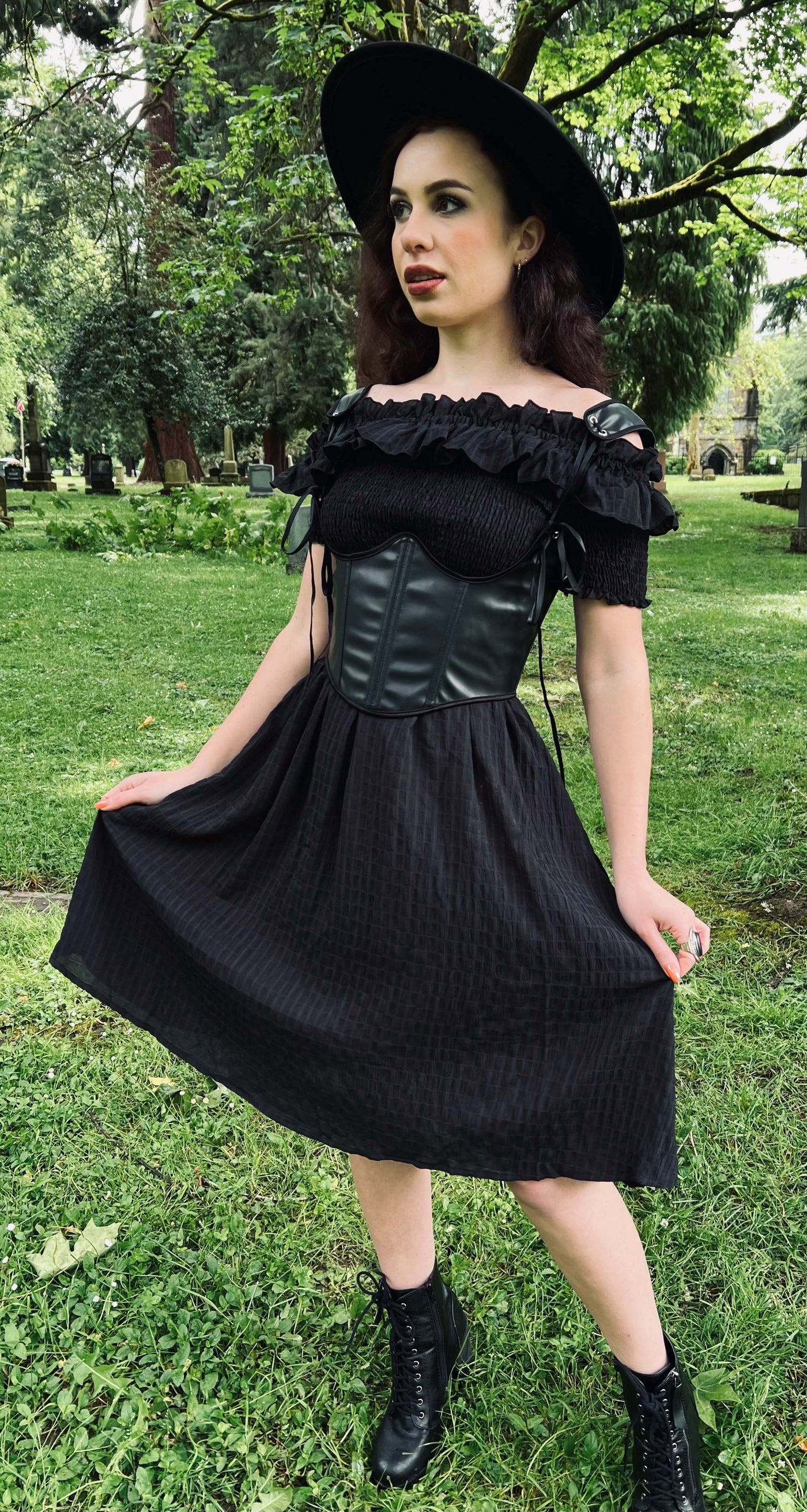 Lydia Corset Vegan Leather Waist Cinching Corset