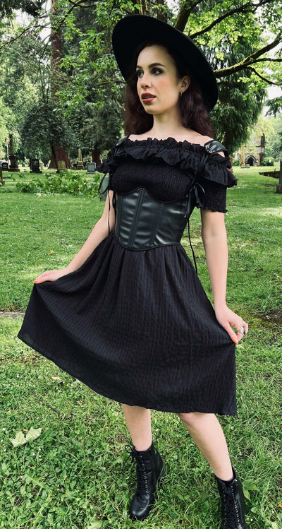 Lydia Corset Vegan Leather Waist Cinching Corset