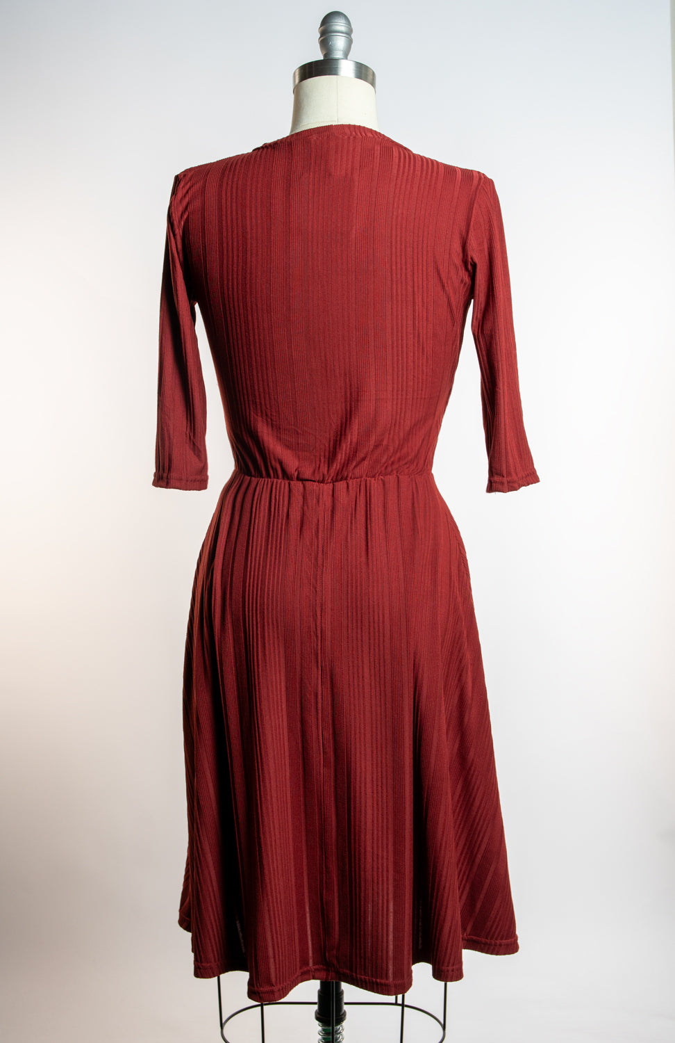 Joanie Knit Dress 3/4 Sleeve in Brick Rib Knit