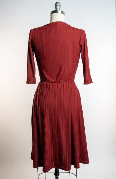 Joanie Knit Dress 3/4 Sleeve in Brick Rib Knit