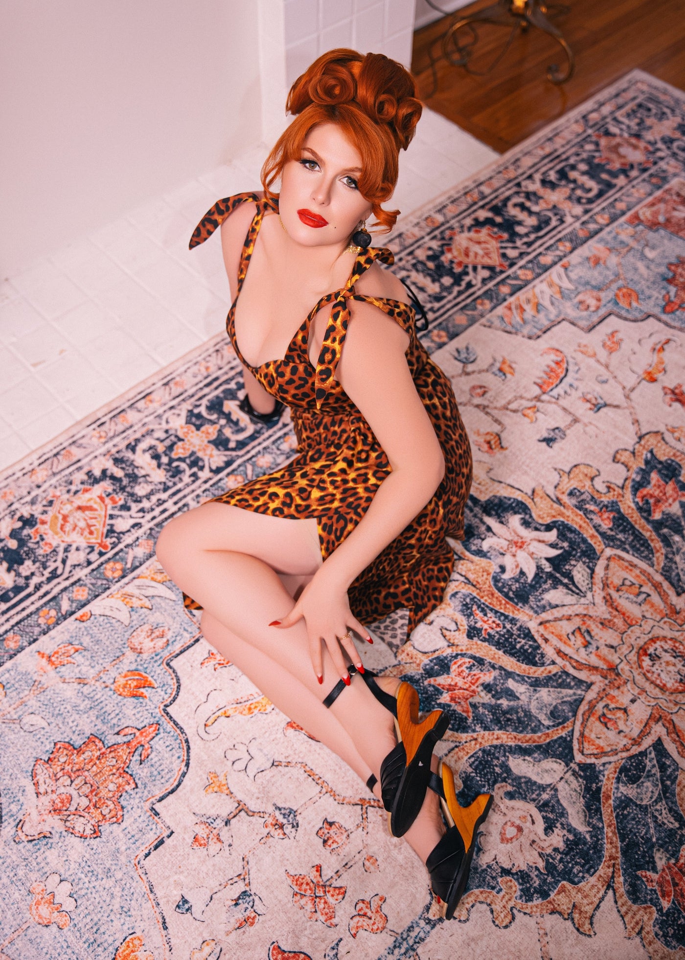 The Boom Boom Wedge in Black Leather & Suede