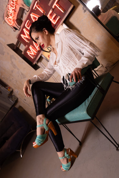 The Rockin' Tiki Heel with Ankle Strap in Holiday