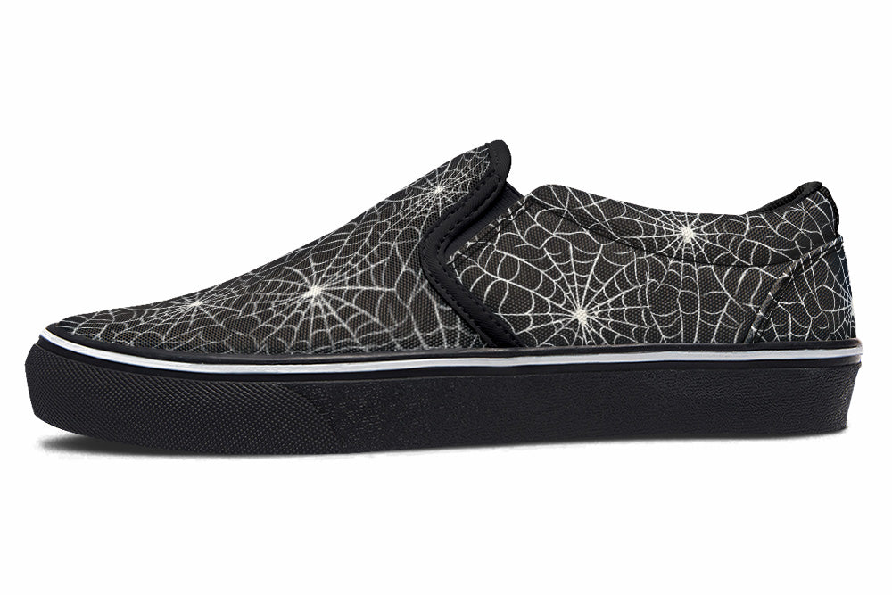 Slip On Shoes in Black & White Webs