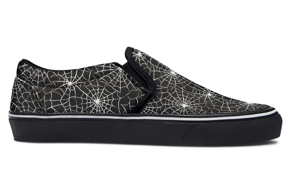 Slip On Shoes in Black & White Webs