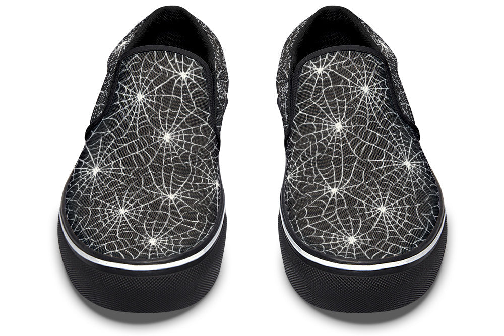 Slip On Shoes in Black & White Webs