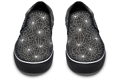 Slip On Shoes in Black & White Webs