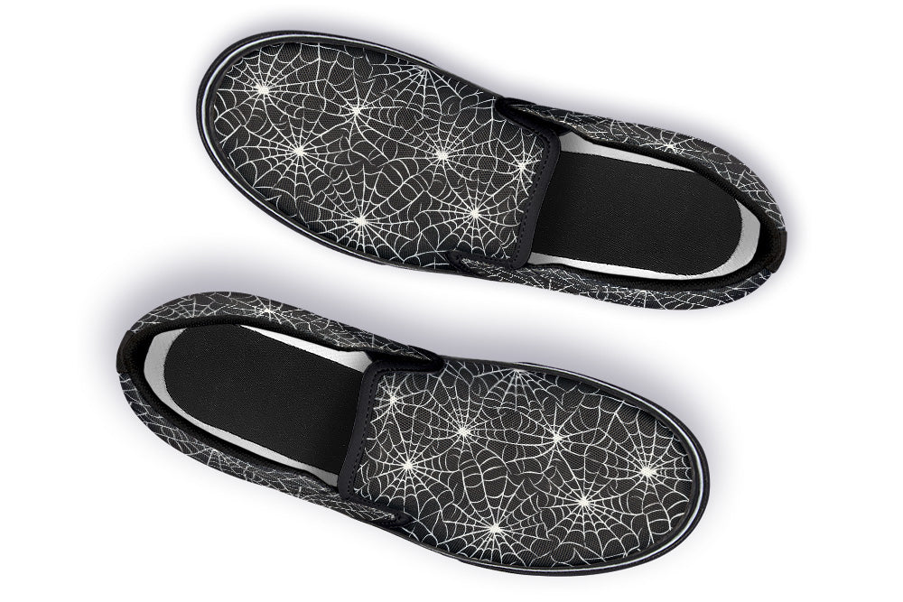 Slip On Shoes in Black & White Webs