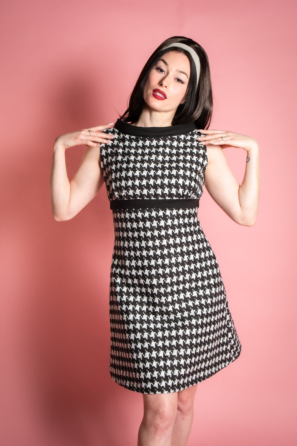 Fifi Dress in Houndstooth