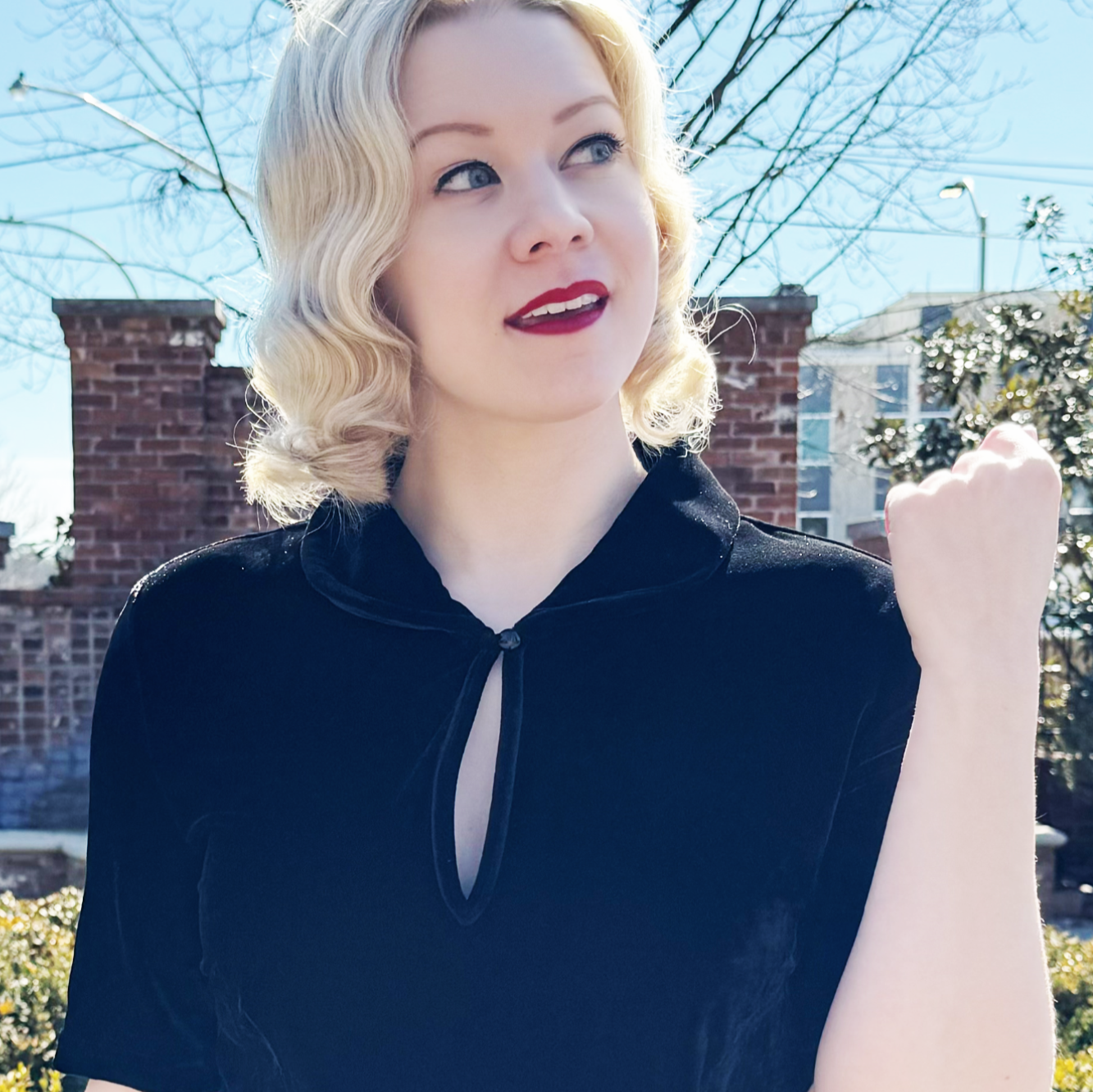 Keynote Vintage-Inspired Blouse in Velvet (3 Colorways)