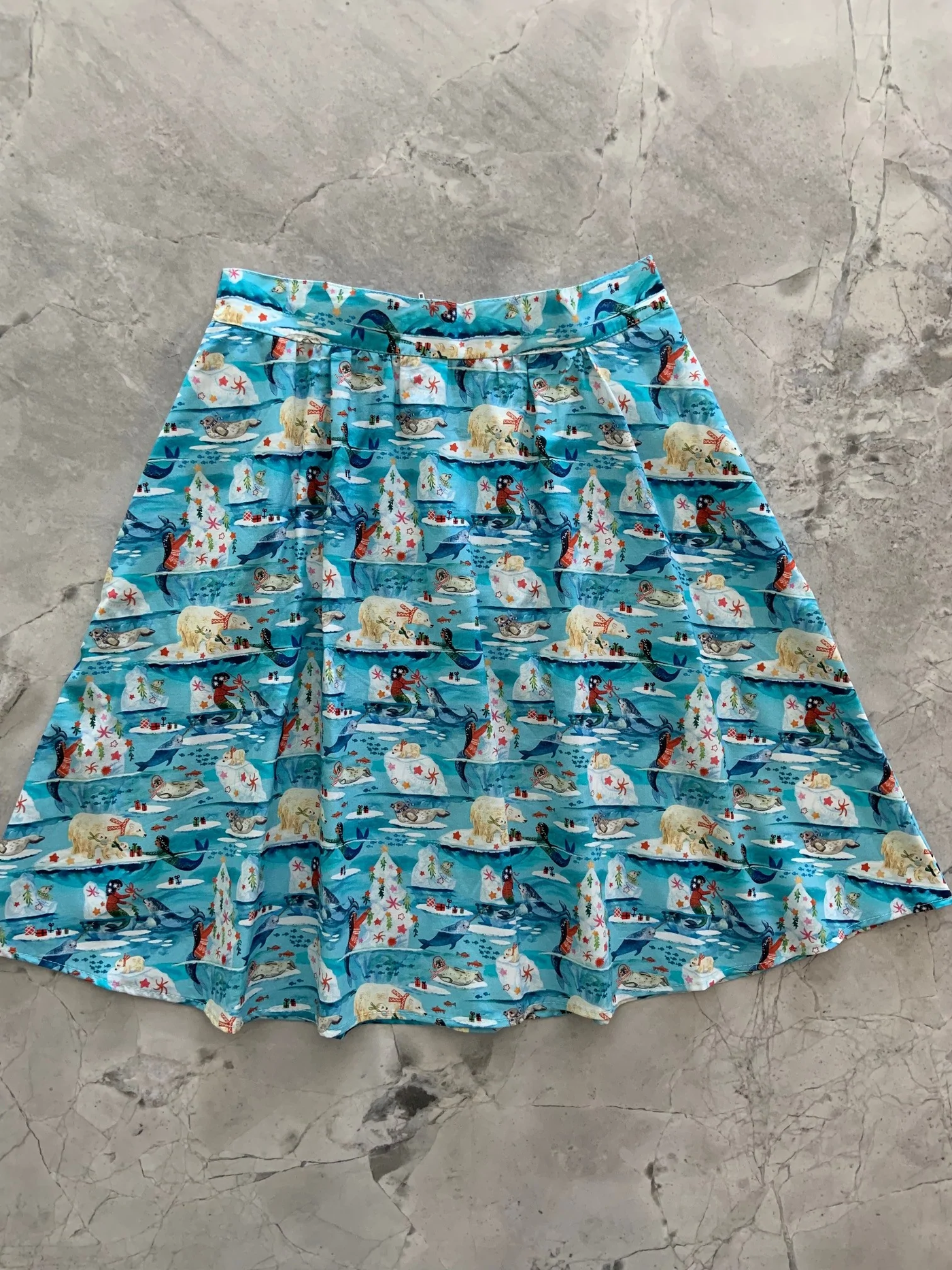 Artic Holiday A-line Skirt