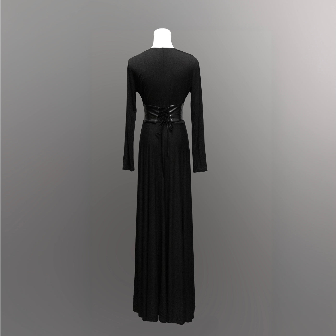 Blair Jersey Maxi Dress with Vegan Leather Corset Waist