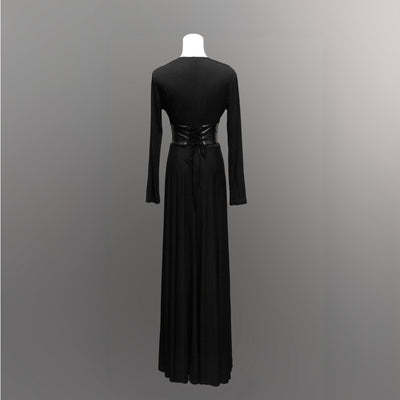 Blair Jersey Maxi Dress with Vegan Leather Corset Waist