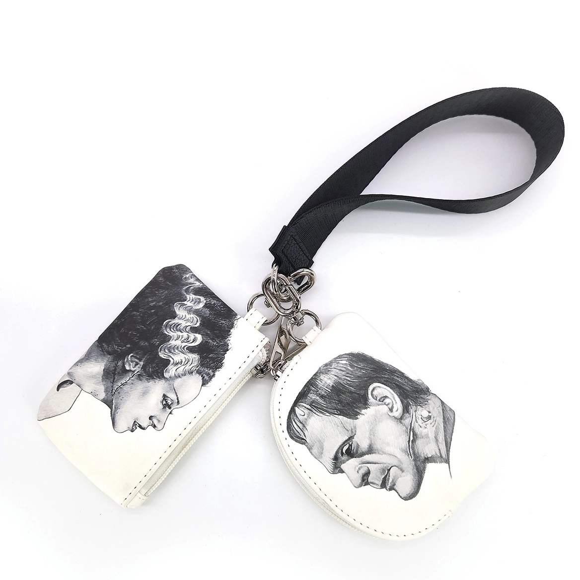 Bride and Frankenstein Duo Glow in the Dark Wristlet Set