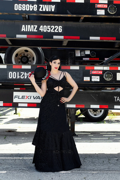 Carol Simone Ruffle Maxi Dress