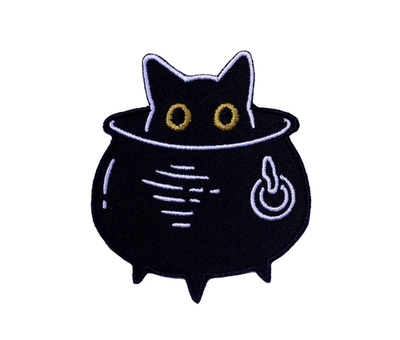 Cauldron Cat Embroidered Patch