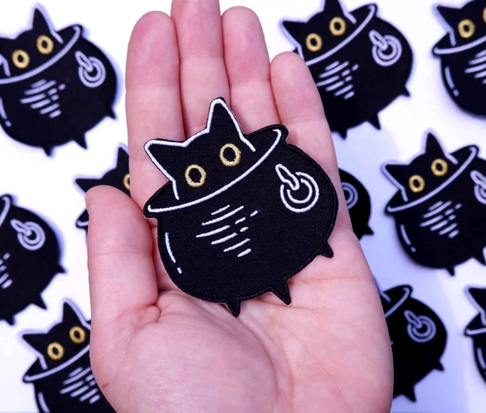 Cauldron Cat Embroidered Patch