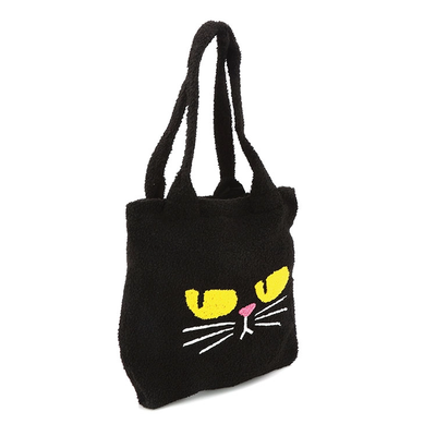 Black Cat Furry Tote