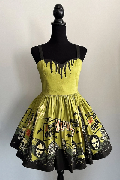 Vintage Halloween Ghosts & Ghouls Skater Dress